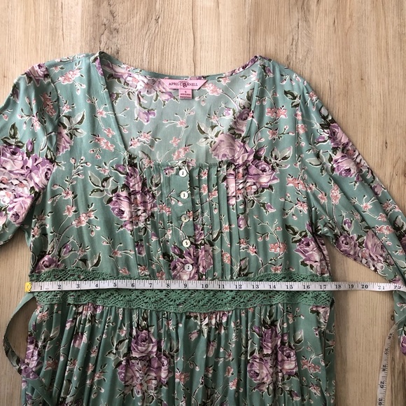 April Cornell Green and Purple Floral Maxi Dress - Picture 5 of 9